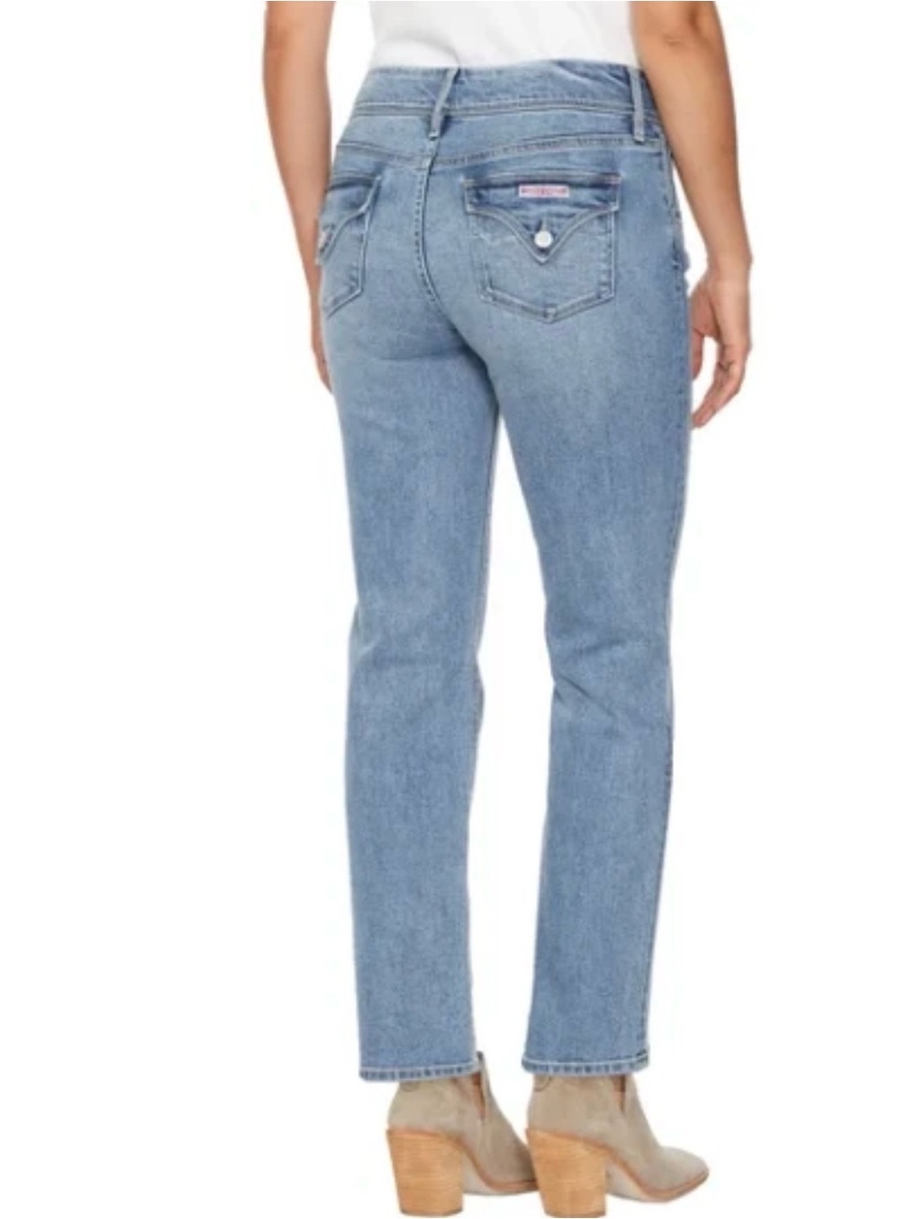 Hudson Jeans Size 12 Light Wash Double Button Flap Back Pocket Straight Leg EUC - Picture 4 of 15